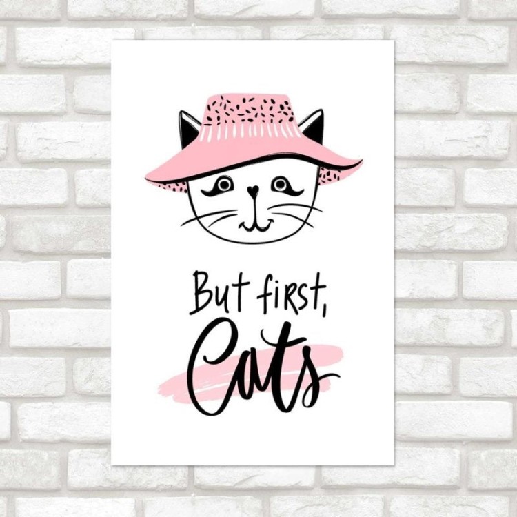 Poster Decorativo First Cats Minimalista N07288