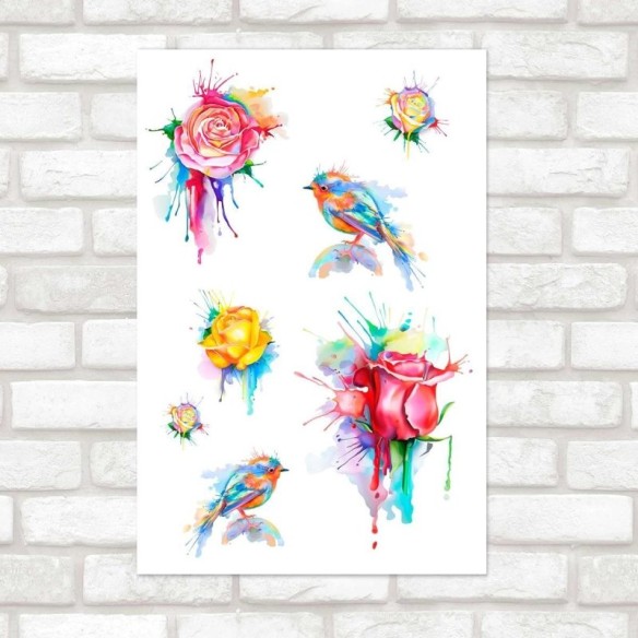 Poster Decorativo Floral Aquarela N010285