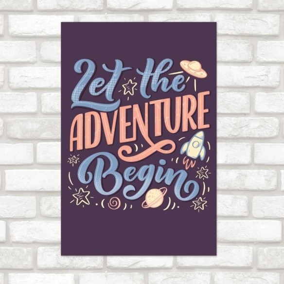 Poster Decorativo Foguete Let the Adventure Begin N07275
