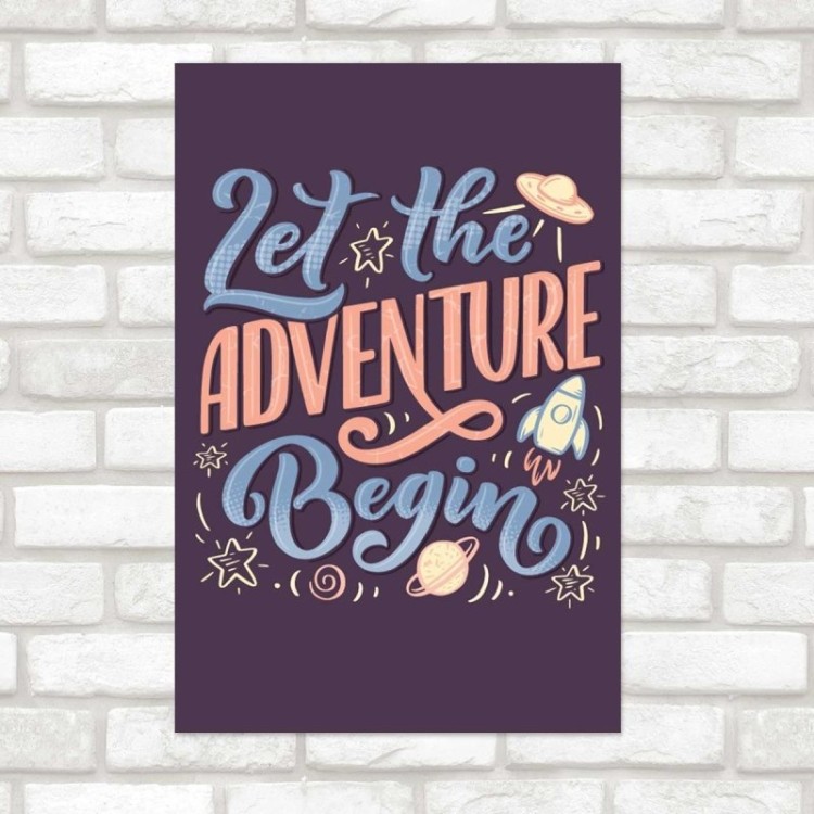Poster Decorativo Foguete Let the Adventure...