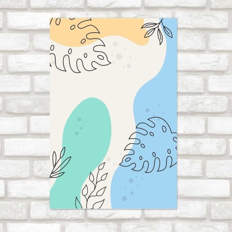 Poster Decorativo Folhas Abstrato N014216