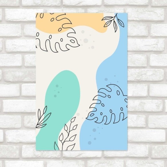 Poster Decorativo Folhas Abstrato N014216