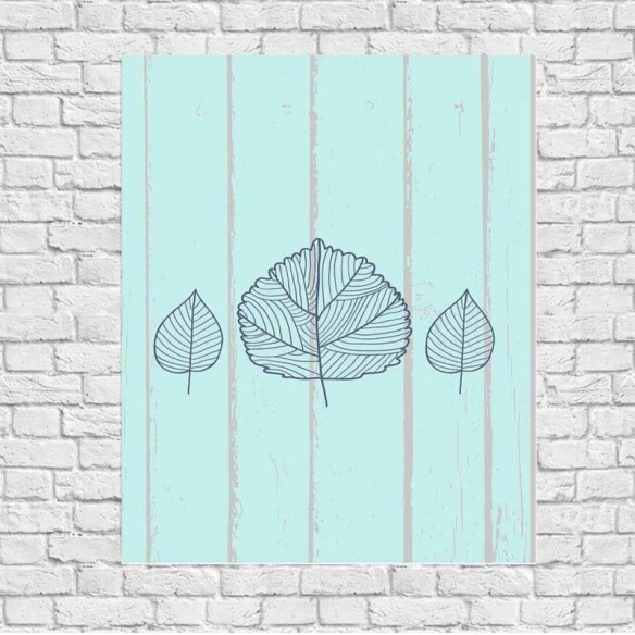 Poster Decorativo Folhas Natureza Listrado 6543513215