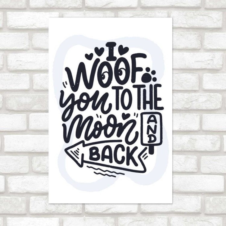 Poster Decorativo Frase Inspiracional Cachorro...