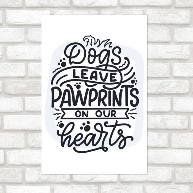 Poster Decorativo Frase Inspiracional Cachorro...