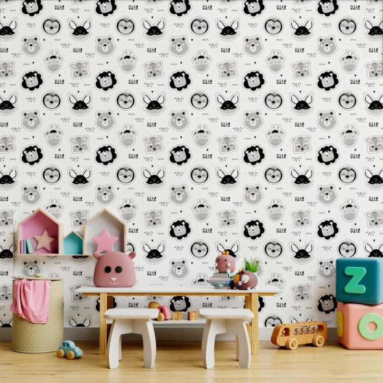 Papel de Parede Adesivo Animais da Floresta em...