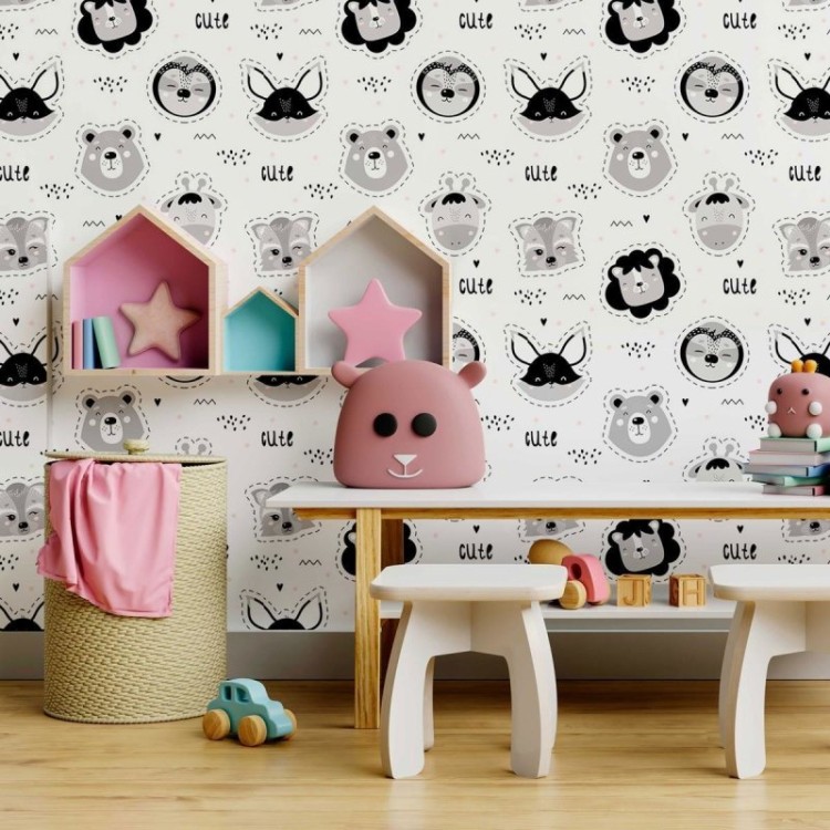 Papel de Parede Adesivo Animais da Floresta em...