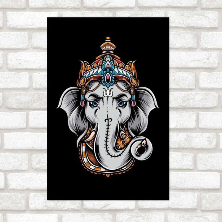 Poster Decorativo Ganesha Colorido N09287