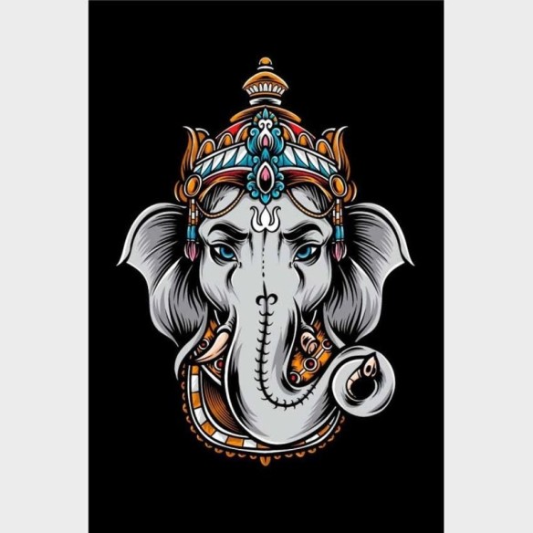 Poster Decorativo Ganesha Colorido N09287