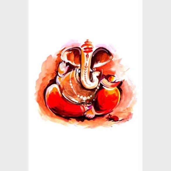 Poster Decorativo Ganesha Em Aquarela N09285