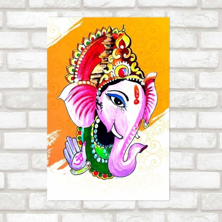 Poster Decorativo Ganesha Em Aquarela N09291