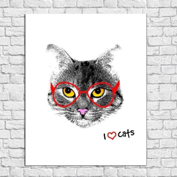Poster Decorativo Gato de óculos 070711