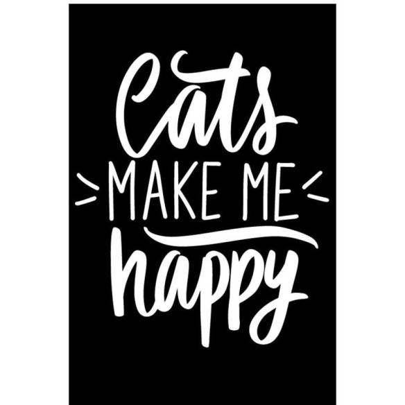 Poster Decorativo Gatos Me Fazem Feliz N07290