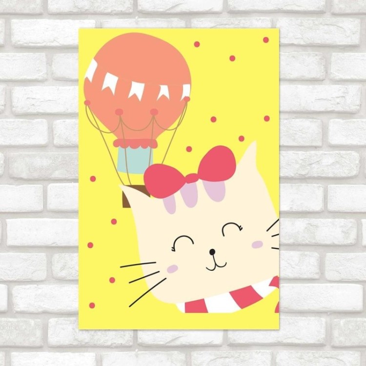 Poster Decorativo Gtinha e Balão de Ar Quente N07234