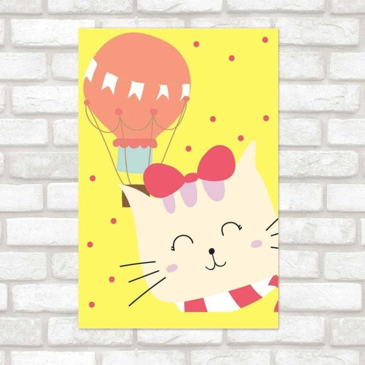 Poster Decorativo Gtinha e Balão de Ar Quente...