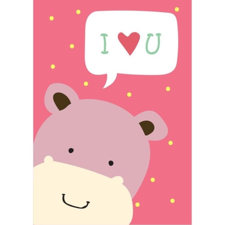 Poster Decorativo Hipopótamo I Love You N07232