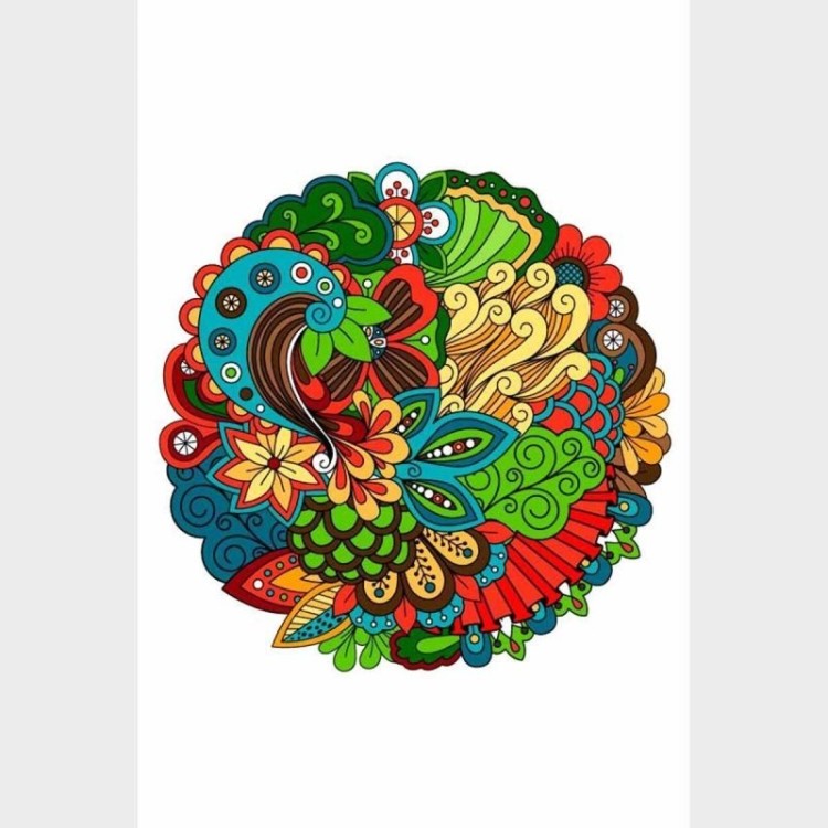 Poster Decorativo Indiano Abstrato Colorido N09277