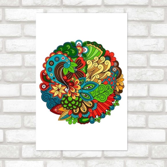 Poster Decorativo Indiano Abstrato Colorido N09277