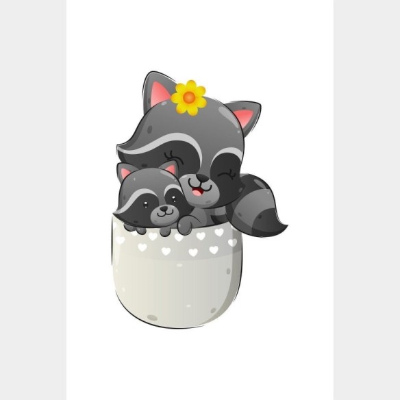Poster Decorativo Infantil Animais Happy Racoons N016102