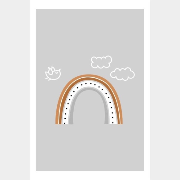 Poster Decorativo Infantil Arco Íris Neutro N016092