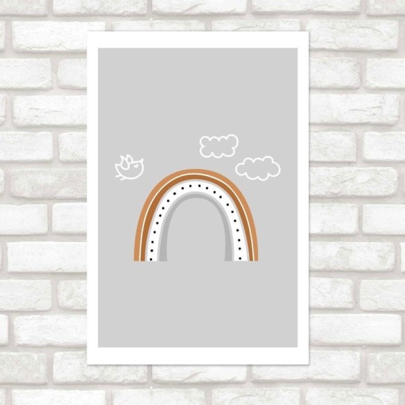 Poster Decorativo Infantil Arco Íris Neutro N016092