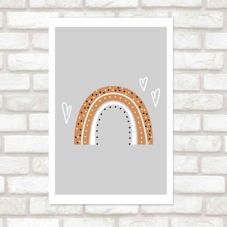 Poster Decorativo Infantil Arco Íris Neutro...