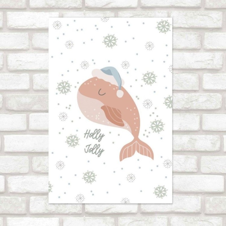 Poster Decorativo Infantil Baleia Inverno N015256