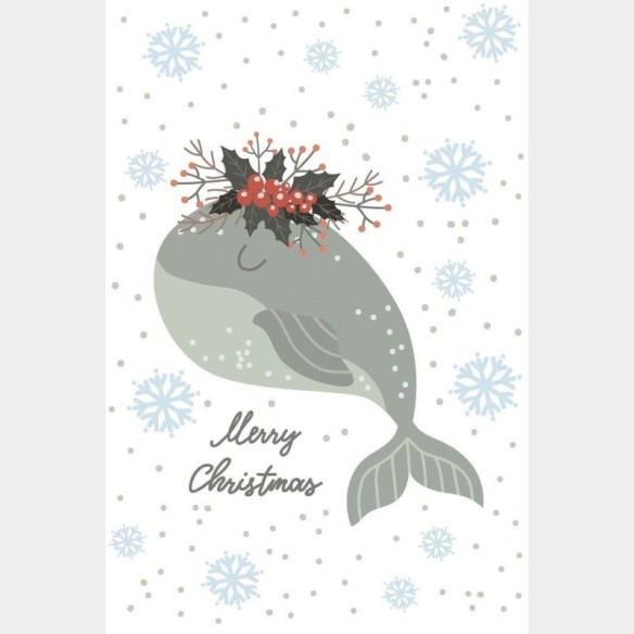 Poster Decorativo Infantil Baleia Natal N015258