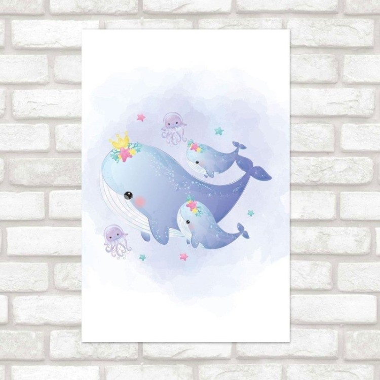 Poster Decorativo Infantil Baleias N015225