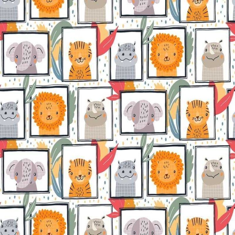 Papel de Parede Adesivo Animais e Folhas...