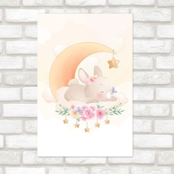 Poster Decorativo Infantil Coelhinha Soneca N019135