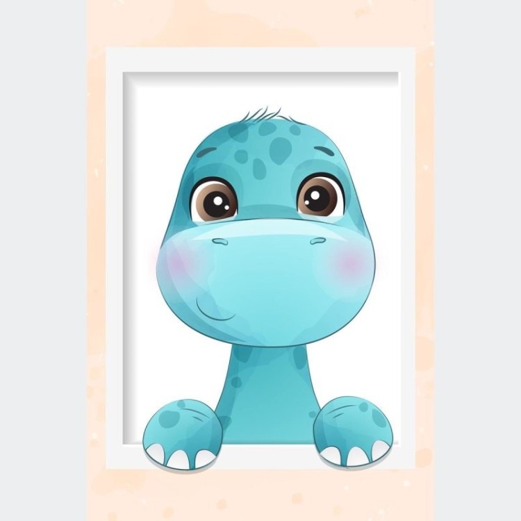 Poster Decorativo Infantil Dinossauro Fofo N010231