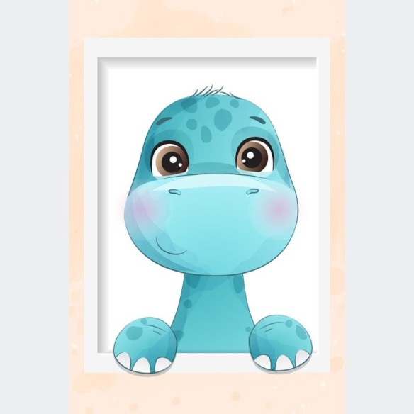 Poster Decorativo Infantil Dinossauro Fofo N010231