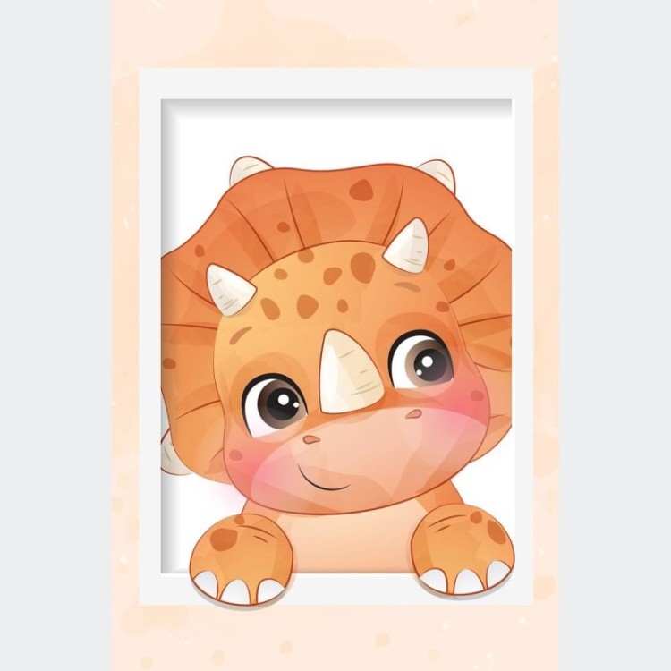 Poster Decorativo Infantil Dinossauro Fofo N010232