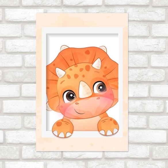 Poster Decorativo Infantil Dinossauro Fofo N010232