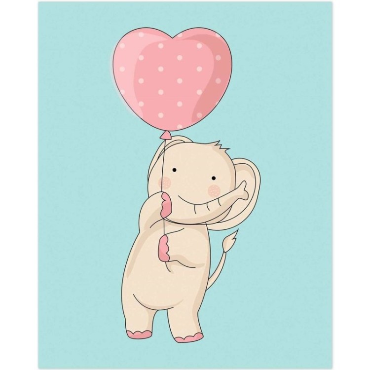 Poster Decorativo infantil elefante coração PA056