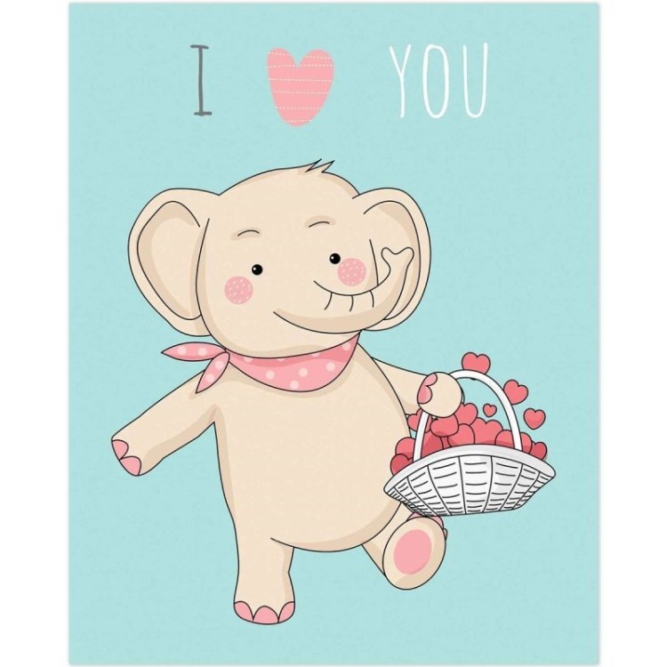 Poster Decorativo infantil elefante I love you...