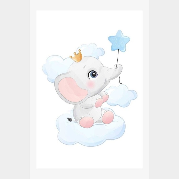Poster Decorativo Infantil Elefante N014233