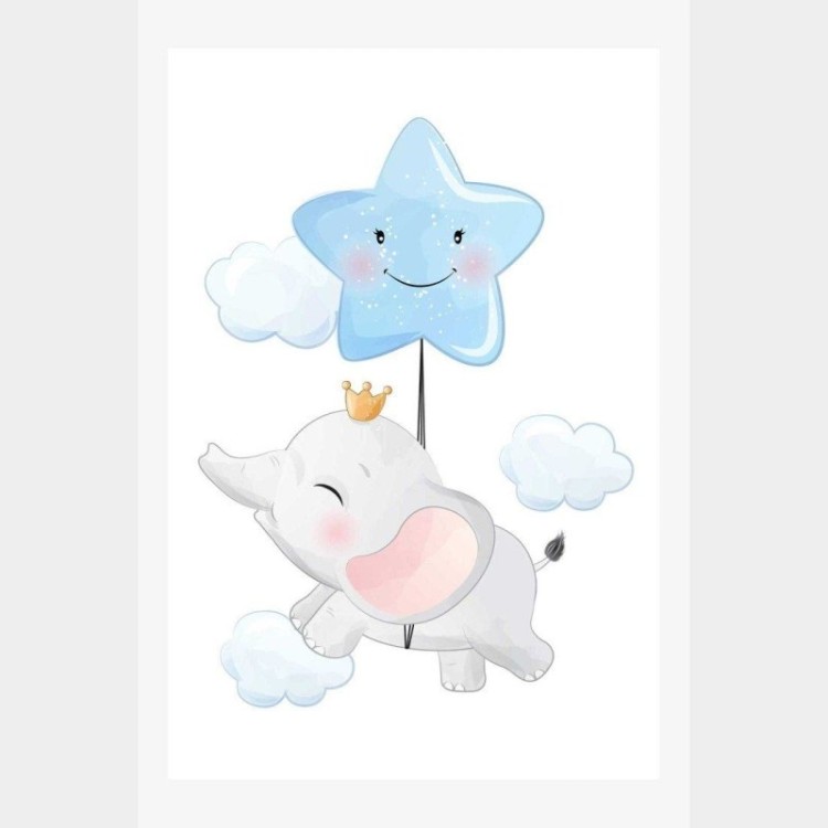 Poster Decorativo Infantil Elefante N014235