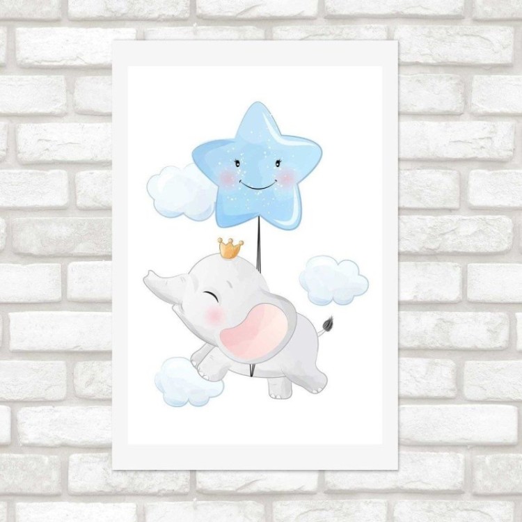 Poster Decorativo Infantil Elefante N014235
