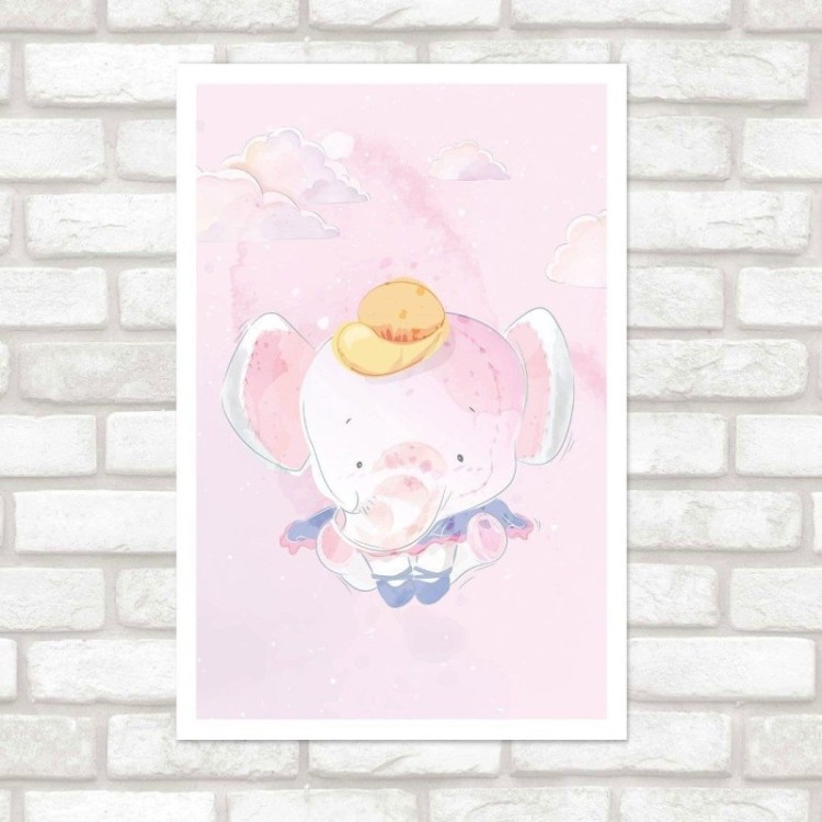 Poster Decorativo Infantil Elefante N015241