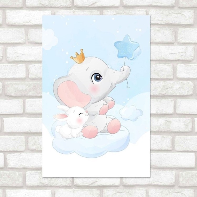 Poster Decorativo Infantil Elefantinho no Céu...