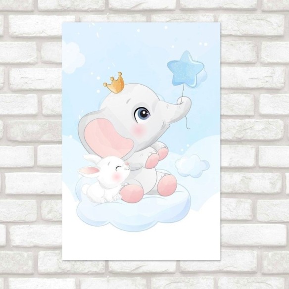 Poster Decorativo Infantil Elefantinho no Céu  N019137