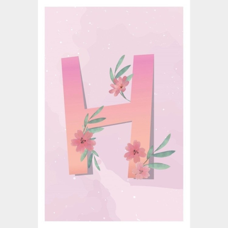 Poster Decorativo Infantil Floral Letrinha H...