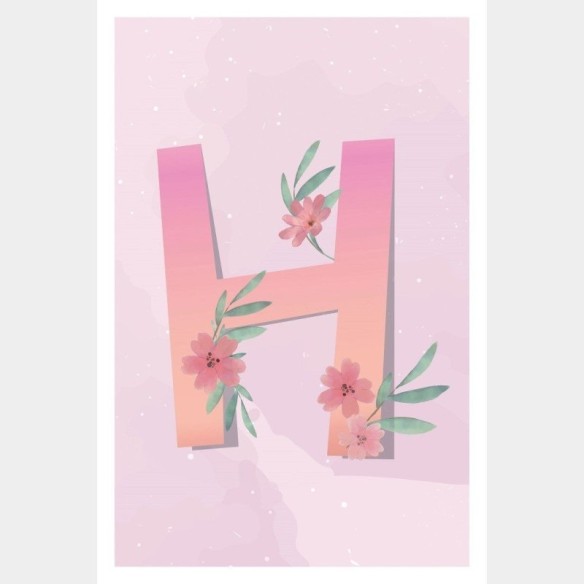 Poster Decorativo Infantil Floral Letrinha H N015245