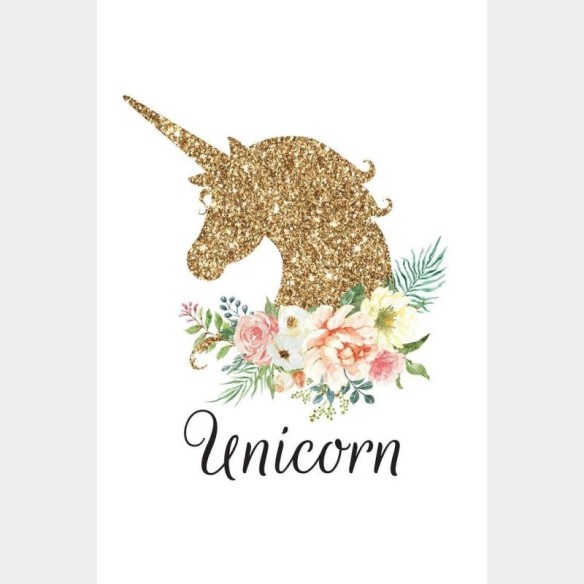 Poster Decorativo Infantil Flores e Unicórnio  N015231
