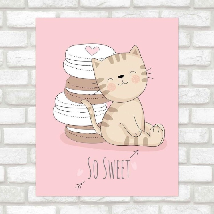 Poster Decorativo infantil gatinho So sweet PA047