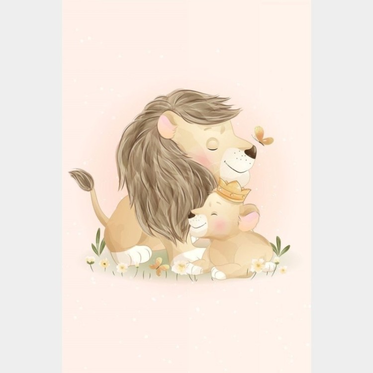 Poster Decorativo Infantil Leãozinho Rei e...