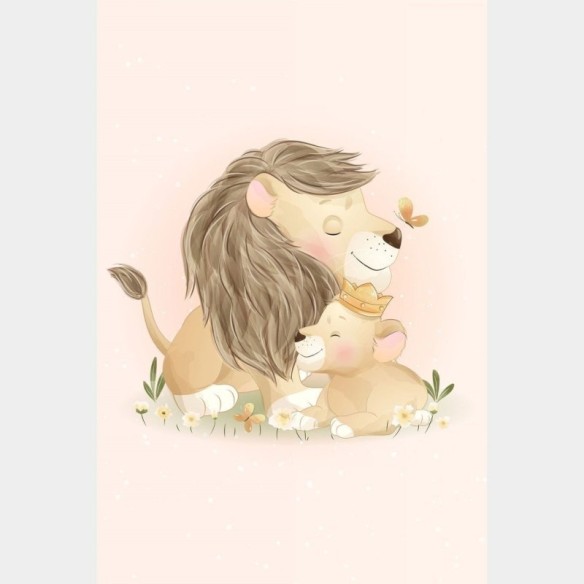 Poster Decorativo Infantil Leãozinho Rei e Príncipe N019144