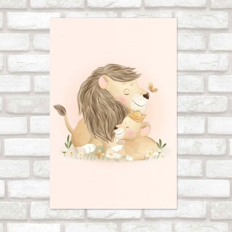 Poster Decorativo Infantil Leãozinho Rei e...